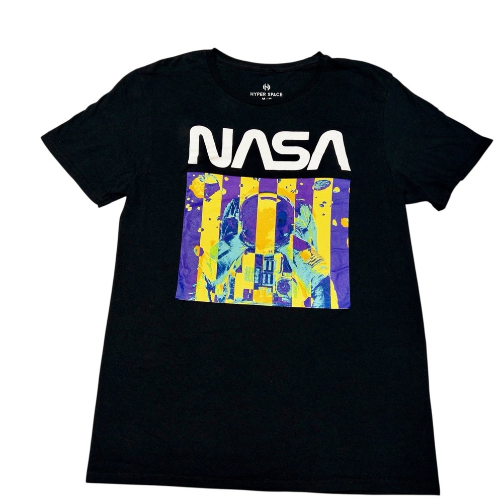 Hyper Space NASA T Shirt Mens Medium‎ Space Astronaut Stars Cotton Shirt